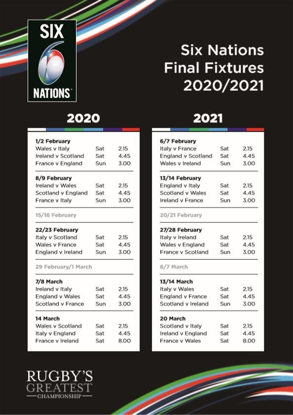 Calendrier Et Resultats Tournoi 6 Nations 2023 6 Nations : Les Bleus Débuteront Par Le «Crunch» Contre L'angleterre En 2020