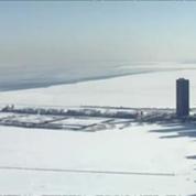 Images aériennes magnifiques du lac Michigan gelé