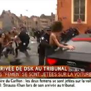 Procès du Carlton : des Femen montent sur la voiture de DSK